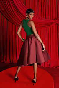 Nao Cotton Logo Embroidered Racer Back Vest Top - Viridian