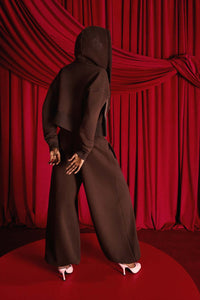 Kaia Logo Embroidered Cotton Parachute Sweatpants - Espresso