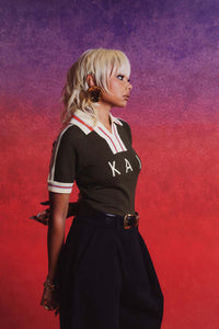 Mita Vintage Style Knitted Logo Jersey - Khaki