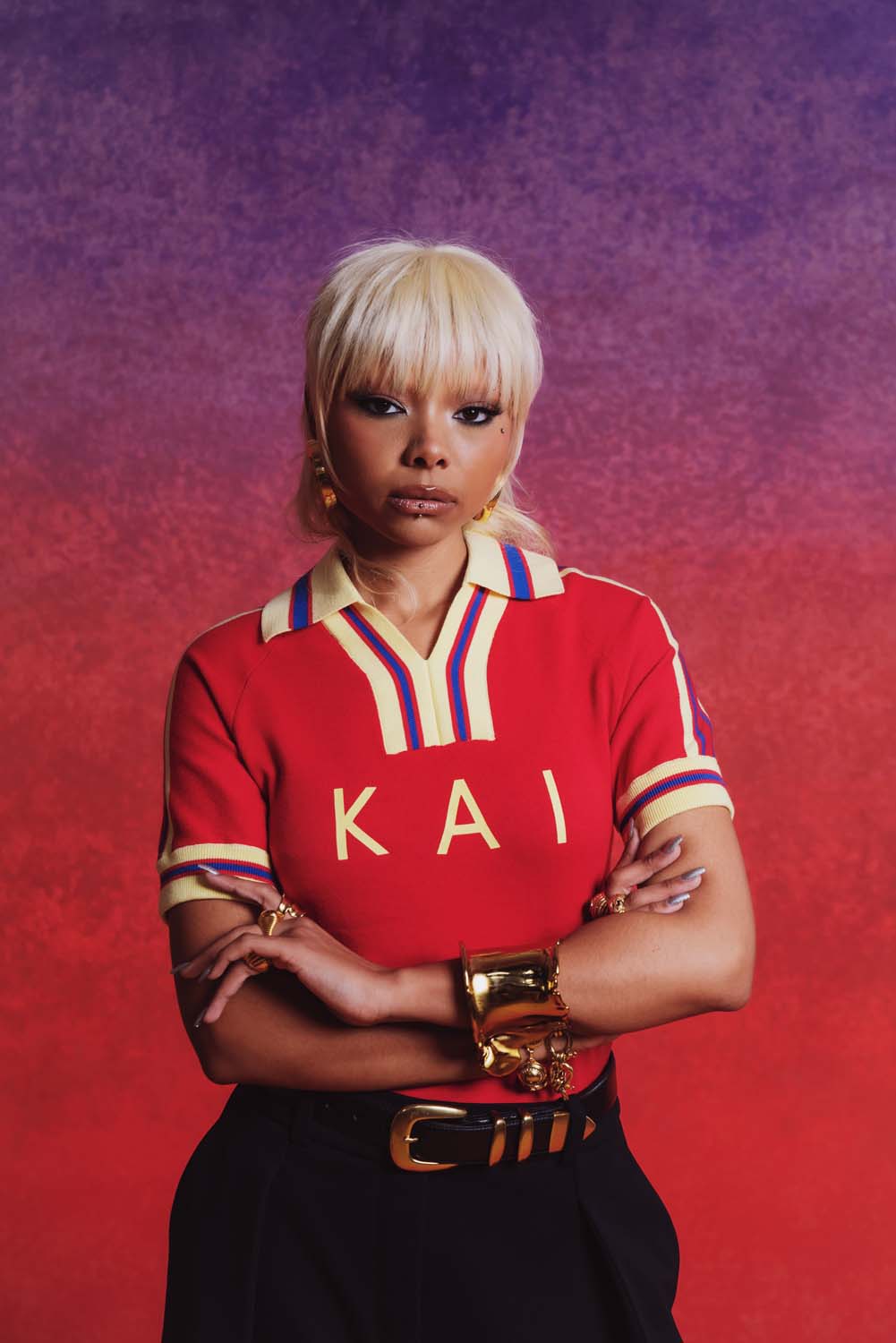 Mita Vintage Style Knitted Logo Jersey - Red