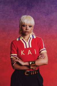 Mita Vintage Style Knitted Logo Jersey - Red