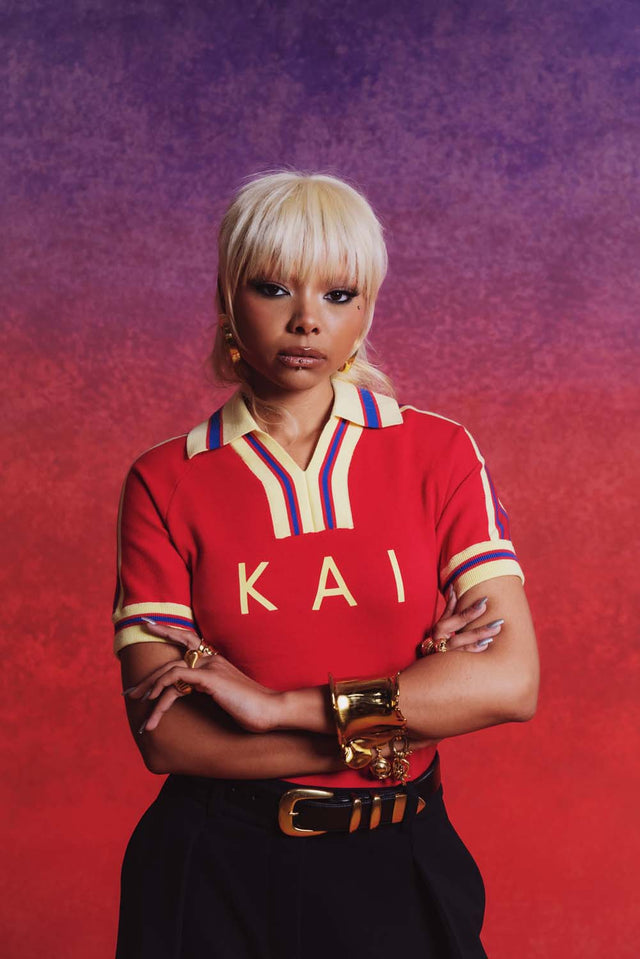 Mita Vintage Style Knitted Logo Jersey - Red