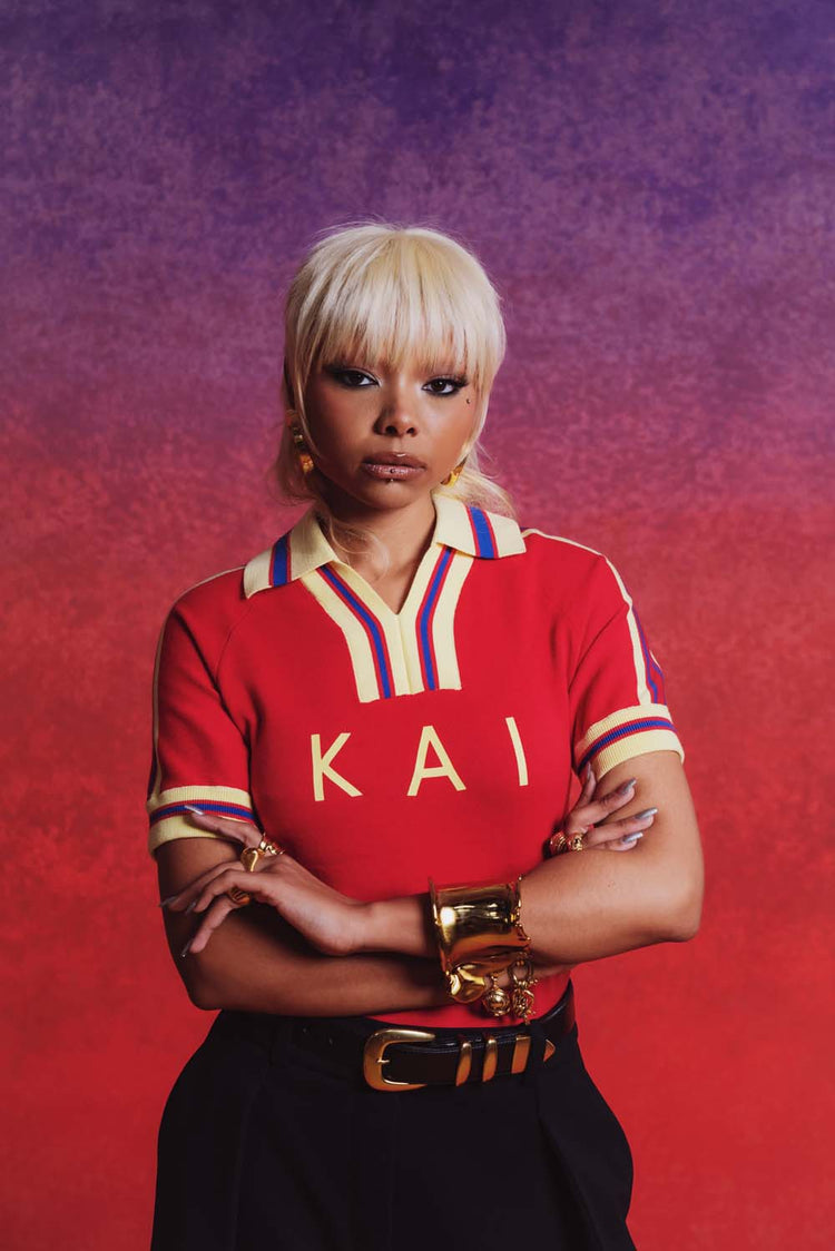 Mita Vintage Style Knitted Logo Jersey - Red