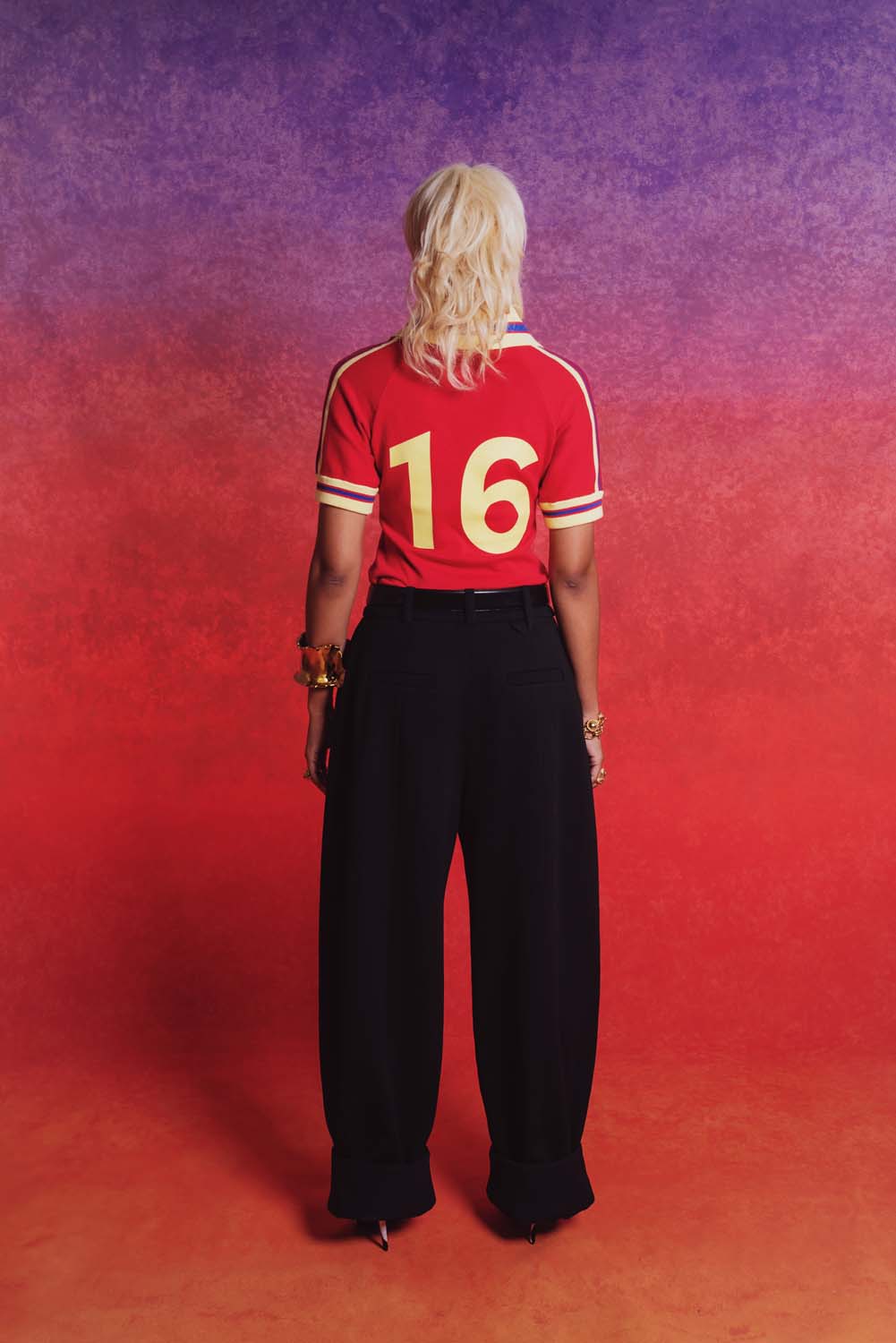 Mita Vintage Style Knitted Logo Jersey - Red