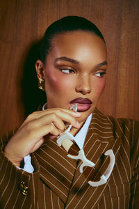 Suki Sculptural Statement Sunglasses - White