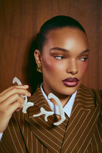 Suki Sculptural Statement Sunglasses - White