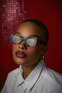 Suki Sculptural Statement Sunglasses - Black