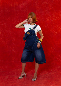 Azaya Short Dungarees - Blue Denim