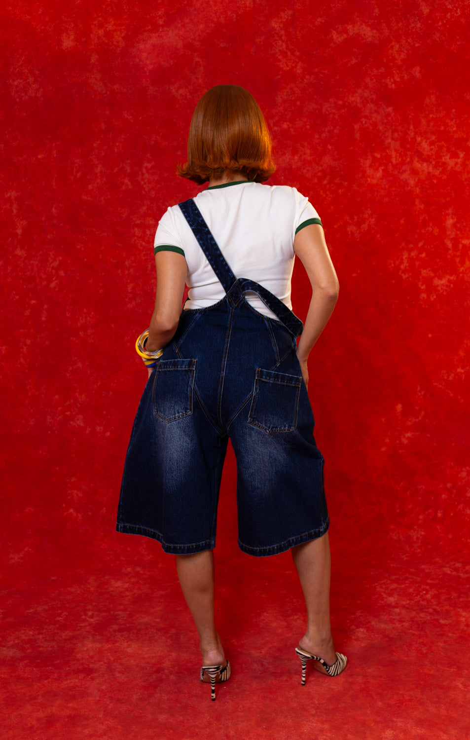 Azaya Short Dungarees - Blue Denim