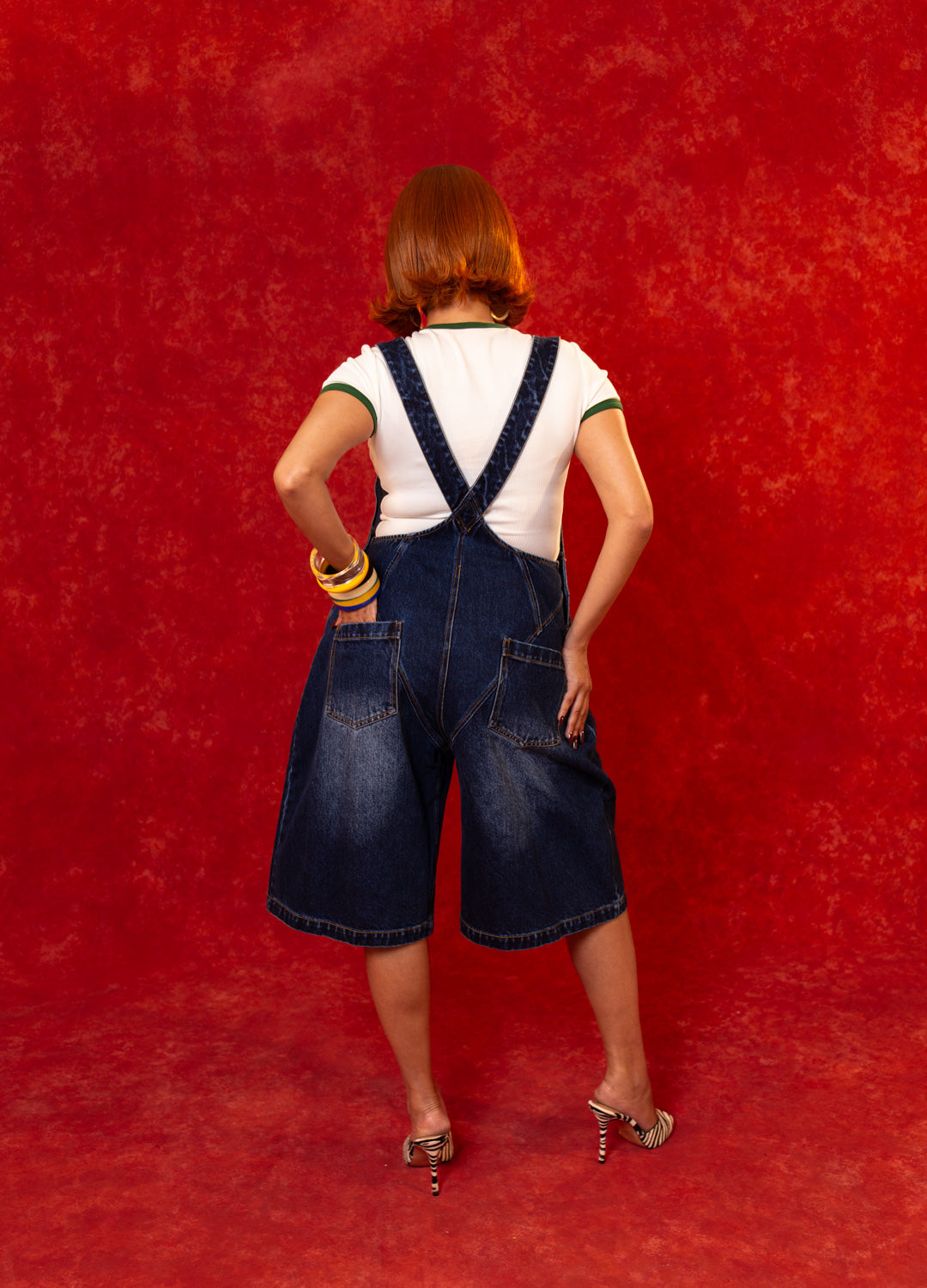 Azaya Short Dungarees - Blue Denim