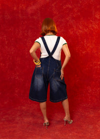 Azaya Short Dungarees - Blue Denim