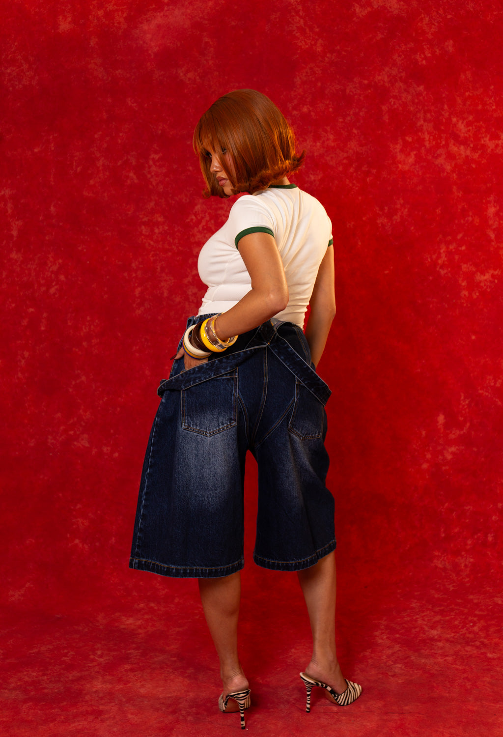 Azaya Short Dungarees - Blue Denim