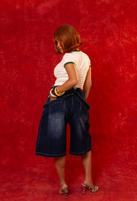 Azaya Short Dungarees - Blue Denim
