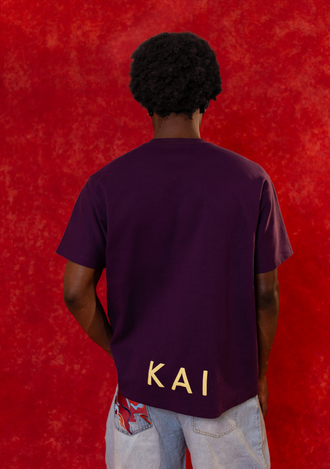 Kaili Oversized Cotton Logo Printed T-Shirt - Purple