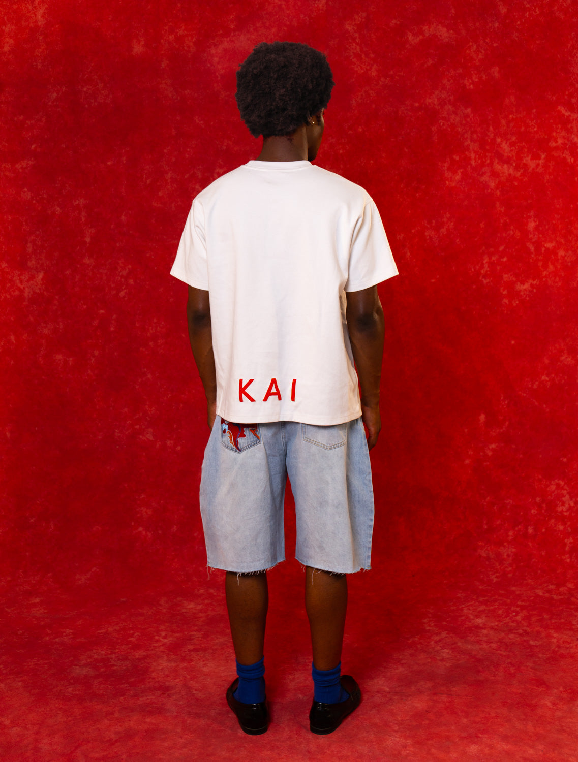 Koa Denim Logo Embroidered Jorts - Light Blue