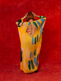 Mara Printed Mesh CutOut Kaftan - Lowla Print
