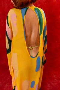 Mara Printed Mesh CutOut Kaftan - Lowla Print