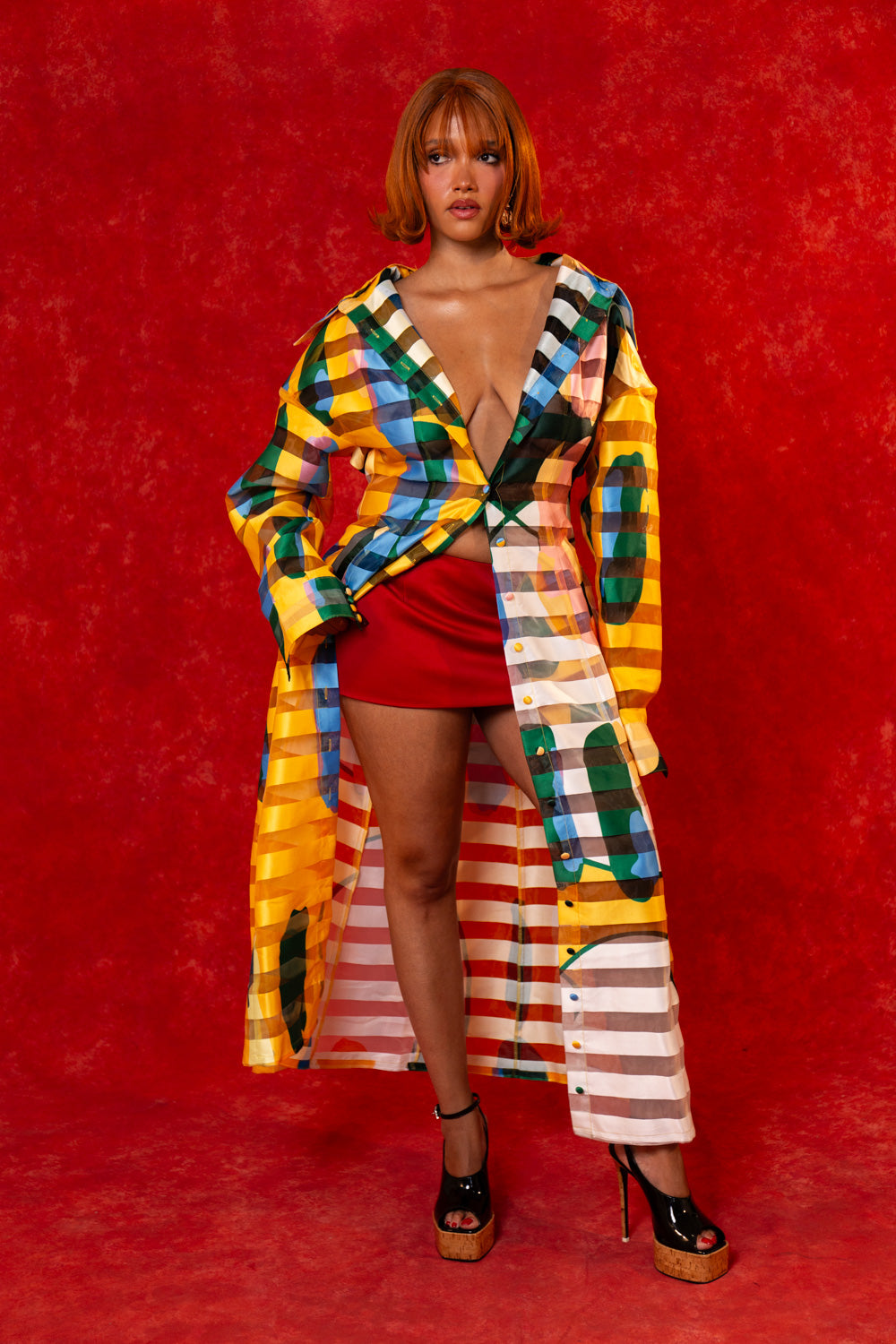 Samira Printed Organza Long Sleeve Hooded Dress - Lowla Print