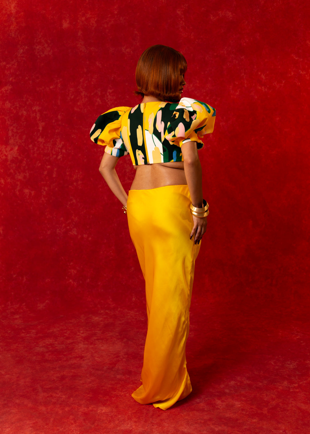 Simbi Puff Sleeve Crop Top - Lowla Print