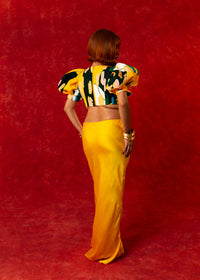 Simbi Puff Sleeve Crop Top - Lowla Print