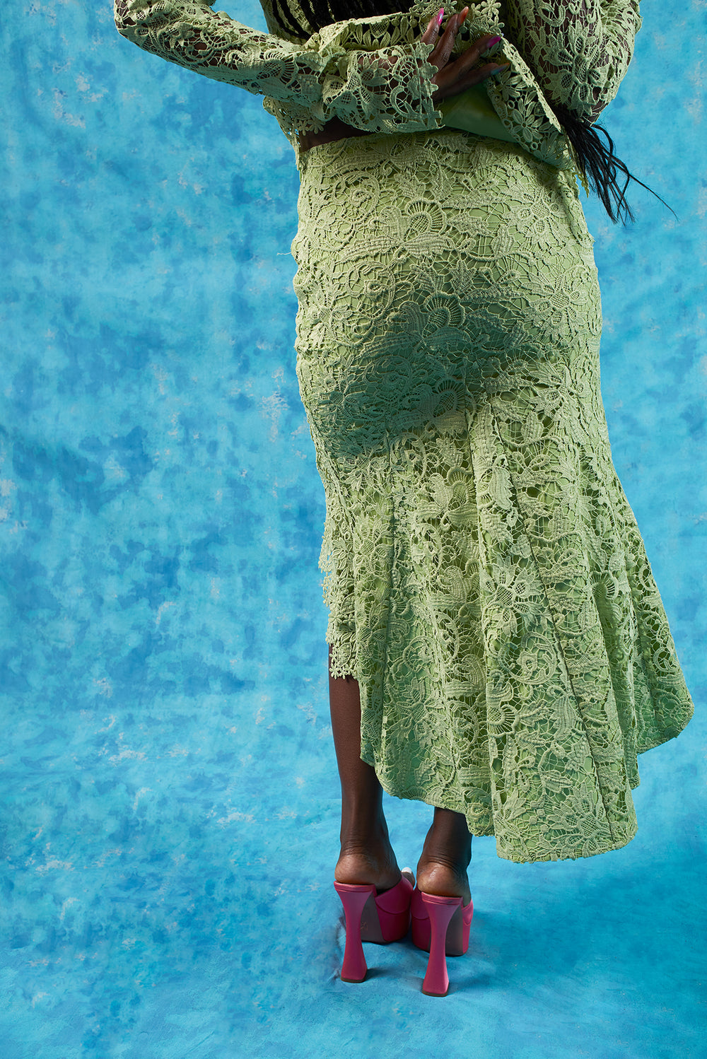 Isabella Lace Skirt - Pistachio