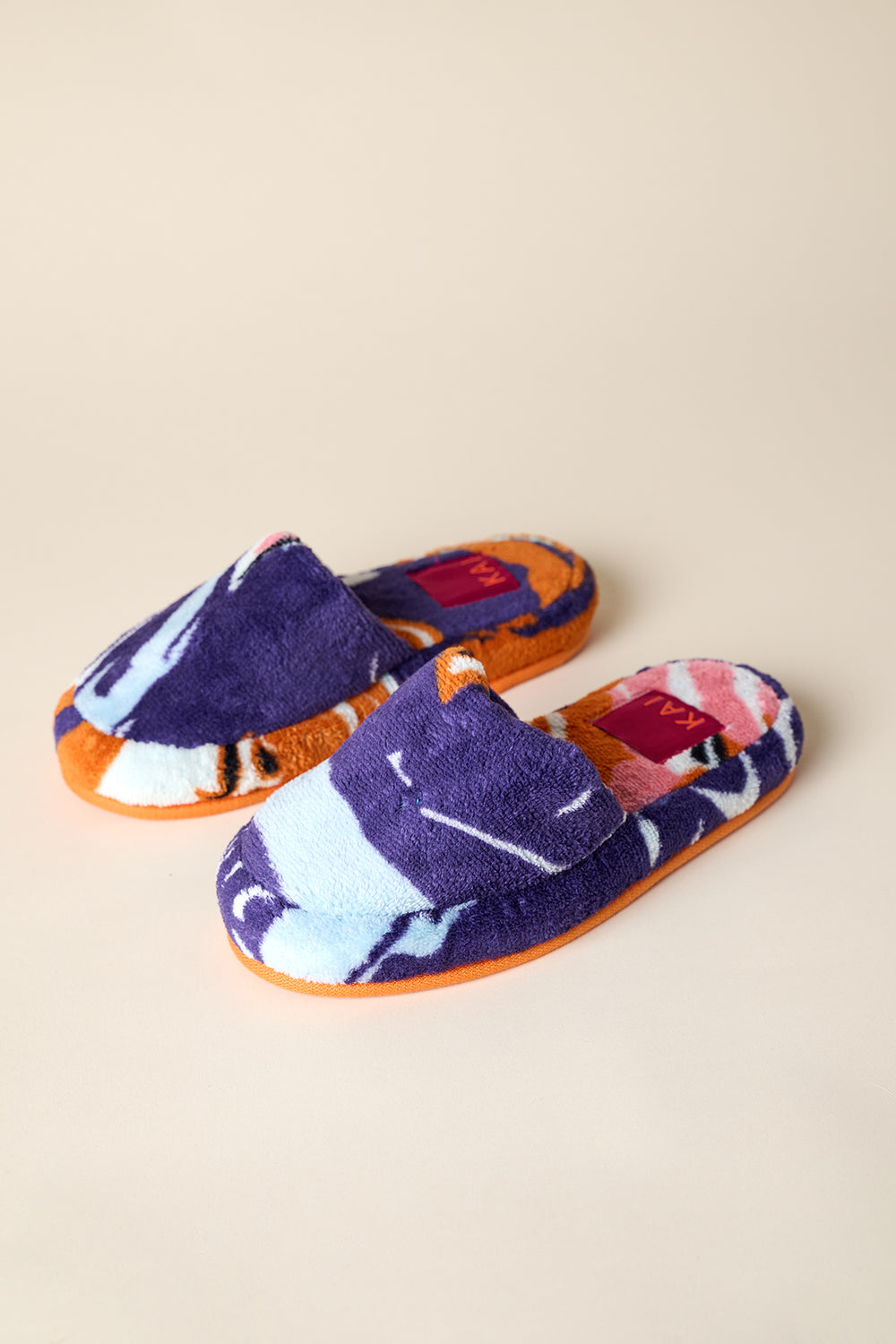 Gaia Printed Slippers - Purple