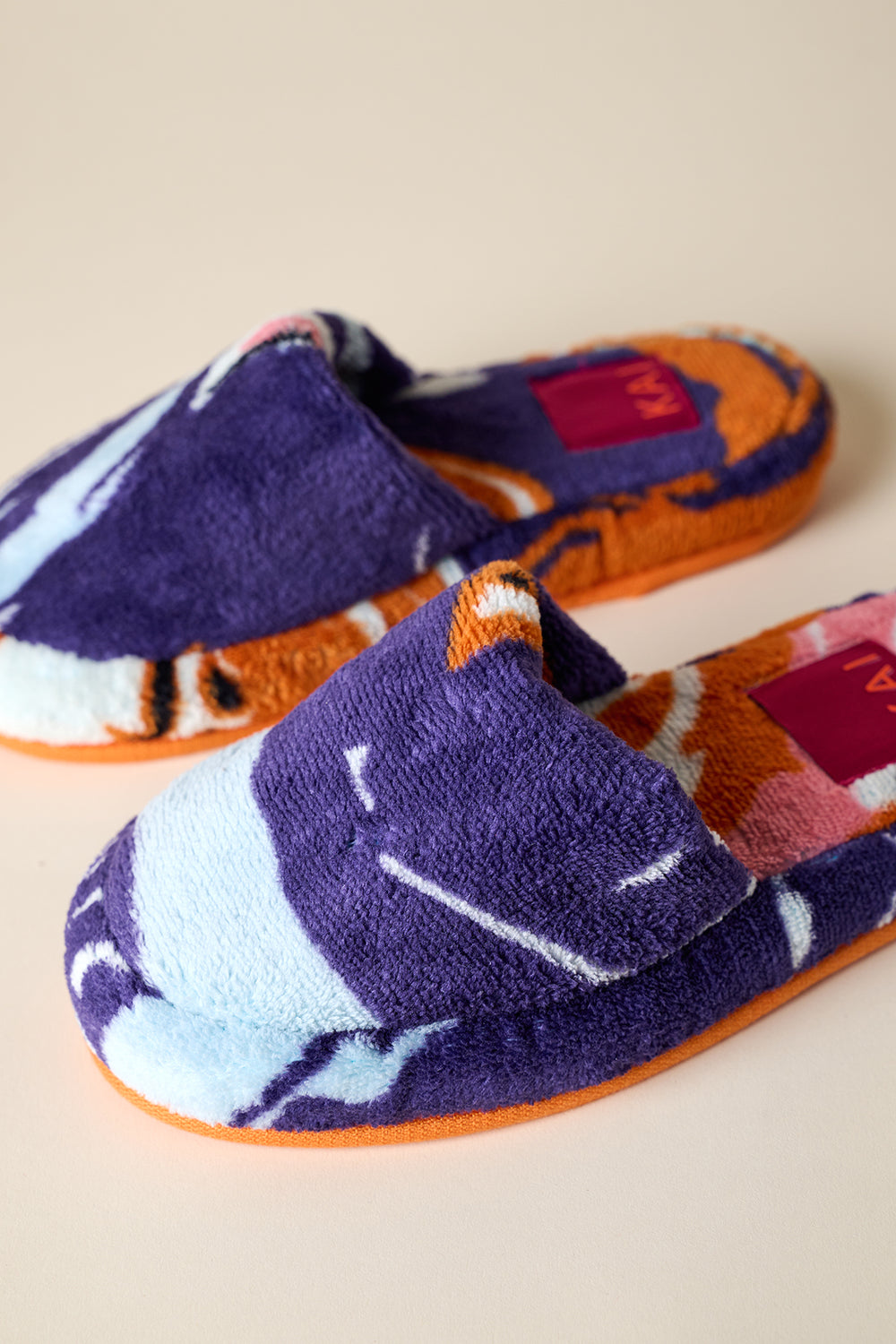 Gaia Printed Slippers - Purple