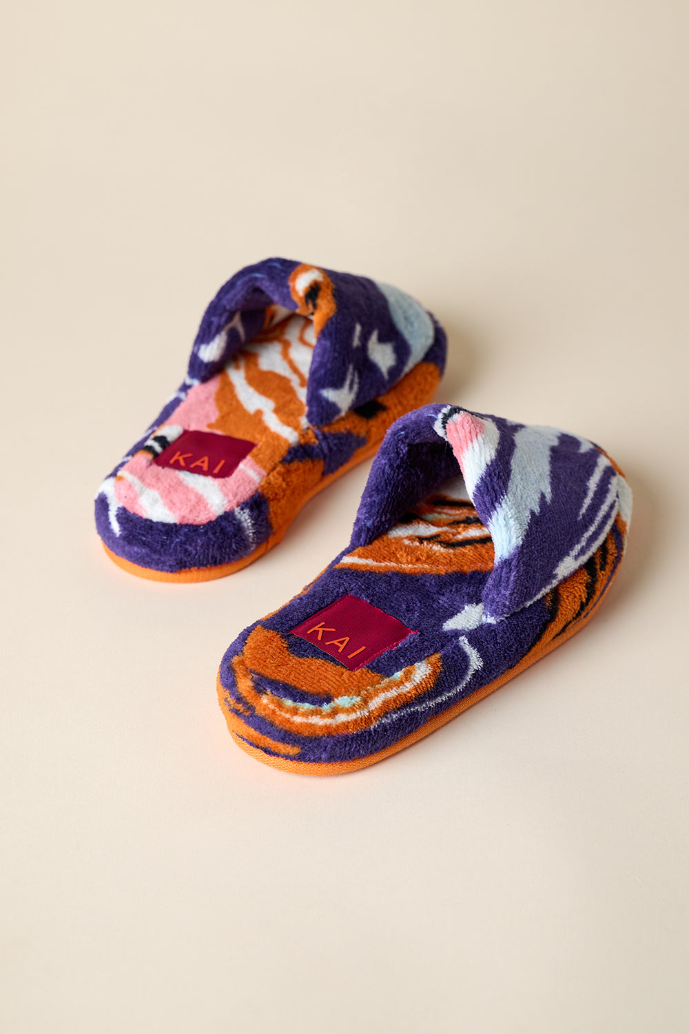 Gaia Printed Slippers - Purple