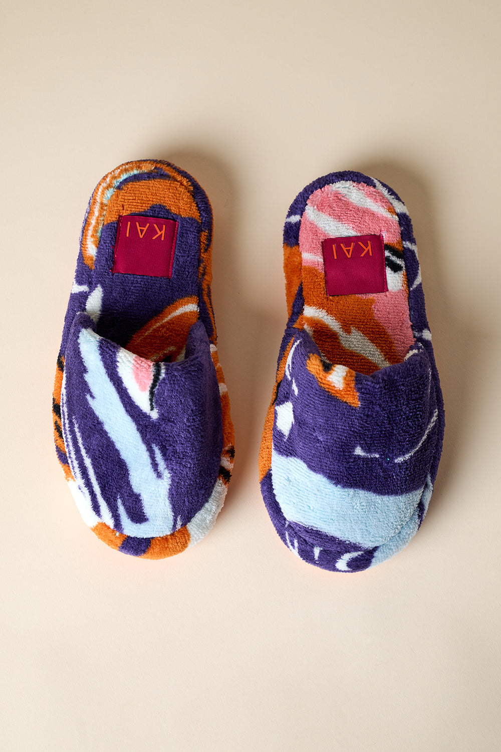 Gaia Printed Slippers - Purple