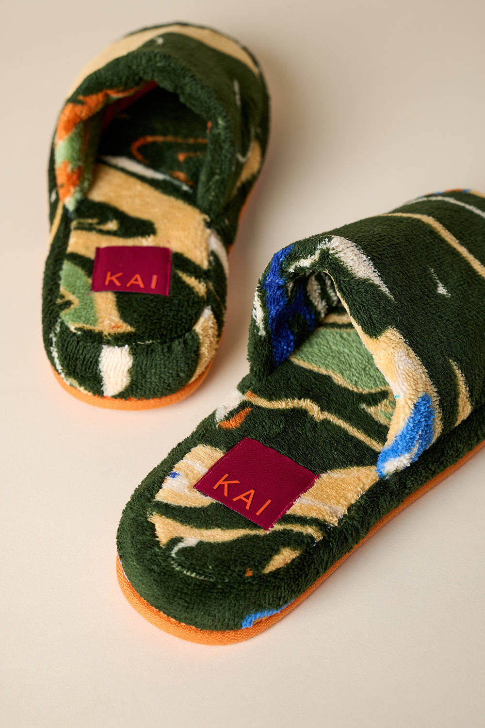 Gaia Printed Slippers - Forest Green