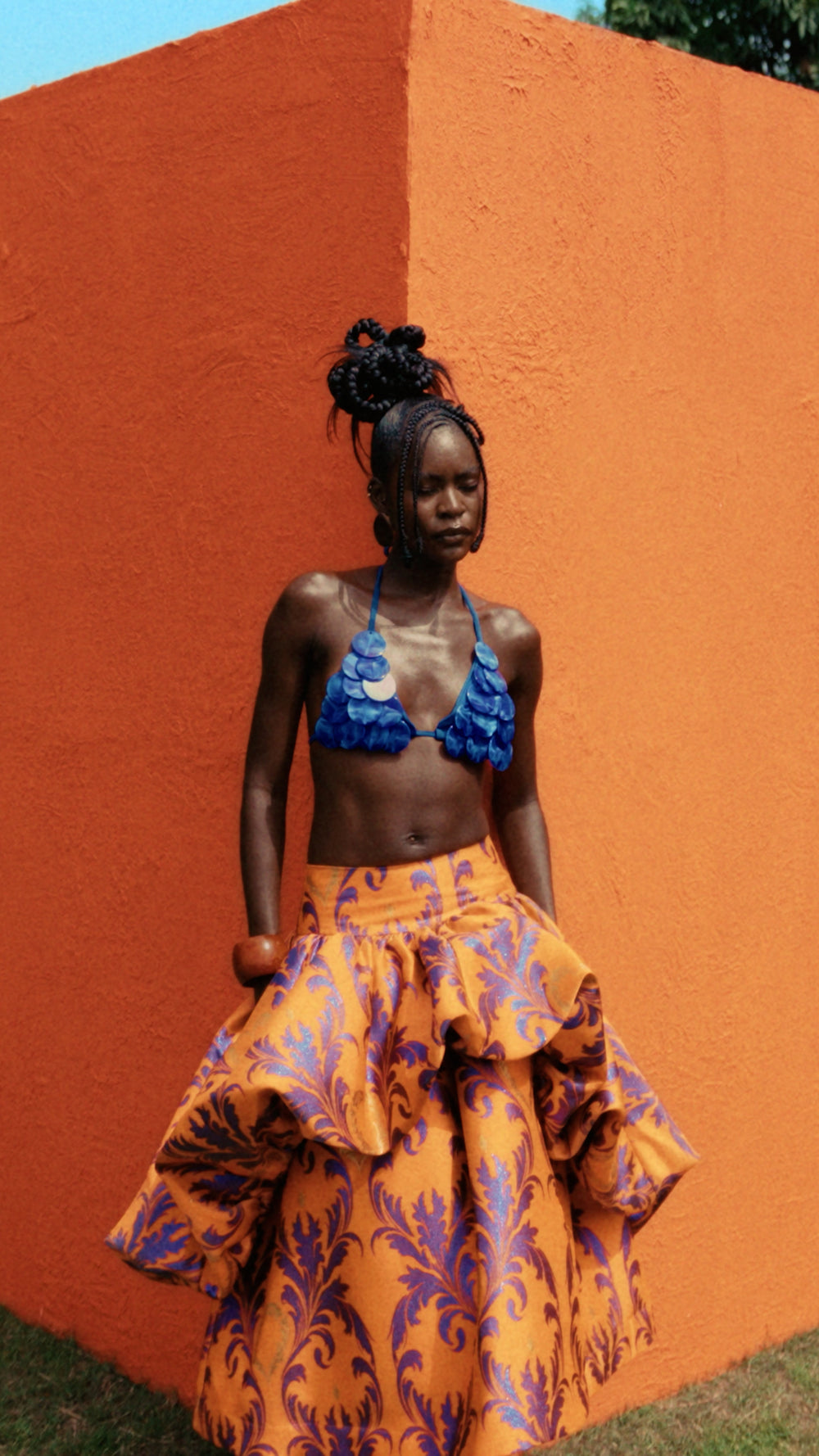 slim fit dress slacks Zola African Print Skirt Set main image 1