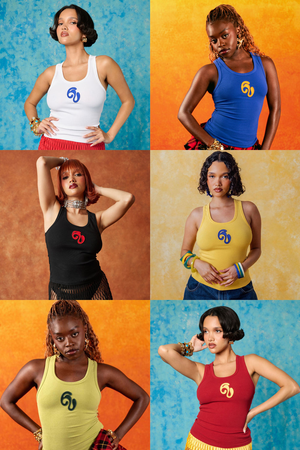 Nao Cotton Logo Embroidered Racer Back Vest Top - Bundle