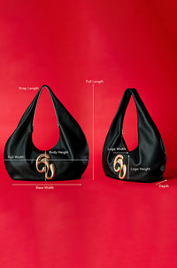 London Togo Leather Maxi Handbag - Black