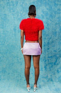 Luella Ruffle Cloud Tulle Top - Red