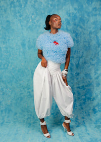 Luella Ruffle Cloud Tulle Top - Baby Blue